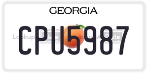 CPU5987 license plate in Georgia