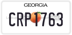CRP1763  license plate in GA