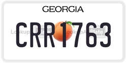 CRR1763  license plate in GA