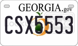 CSX5553 license plate in Georgia