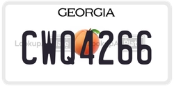 CWQ4266  license plate in GA