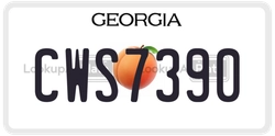 CWS7390  license plate in GA