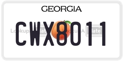 CWX8011  license plate in GA