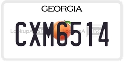 CXM6514  license plate in GA