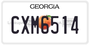 CXM6514 license plate in Georgia