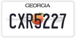 CXR5227  license plate in GA
