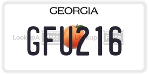 GFU216 license plate in Georgia