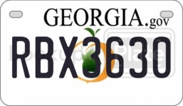 RBX3630 license plate in Georgia