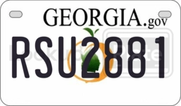 RSU2881 license plate in Georgia