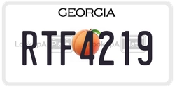 RTF4219  license plate in GA