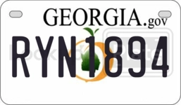 RYN1894 license plate in Georgia