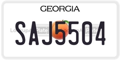 SAJ5504  license plate in GA