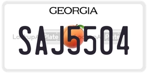 SAJ5504 license plate in Georgia