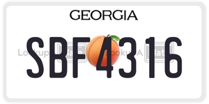 SBF4316 license plate in Georgia
