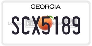 SCX5189 license plate in Georgia