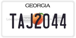 TAJ2044 license plate in Georgia