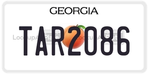 TAR2086 license plate in Georgia