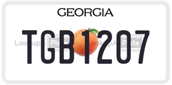 TGB1207  license plate in GA