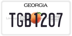 TGB1207 license plate in Georgia