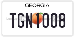 TGN1008  license plate in GA