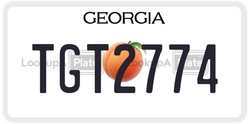 TGT2774  license plate in GA