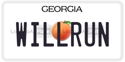 WILLRUN  license plate in GA