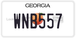 WNB557  license plate in GA