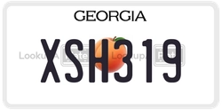 XSH319  license plate in GA