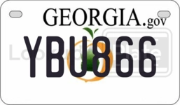 YBU866 license plate in Georgia