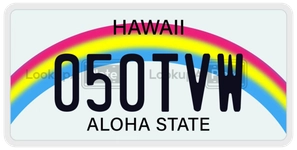 050TVW license plate in Hawaii