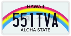 551TVA  license plate in HI
