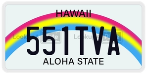 551TVA license plate in Hawaii
