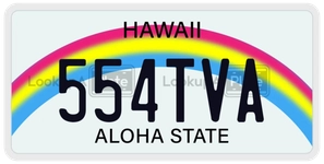 554TVA license plate in Hawaii