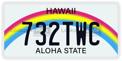 732TWC  license plate in HI