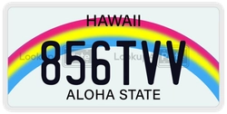 856TVV  license plate in HI