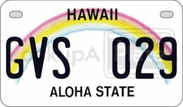 GVS029 license plate in Hawaii