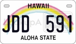 JDD591 license plate in Hawaii