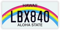 LBX840  license plate in HI