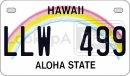 LLW499 license plate in Hawaii