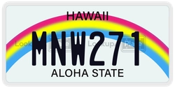 MNW271  license plate in HI