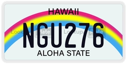 NGU276  license plate in HI