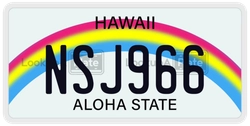 NSJ966  license plate in HI