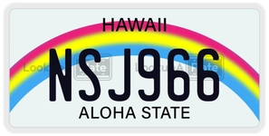NSJ966 license plate in Hawaii