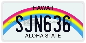 SJN636 license plate in Hawaii