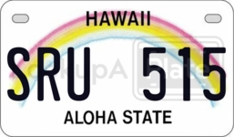 SRU515 license plate in Hawaii