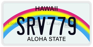 SRV779 license plate in Hawaii