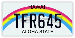 TFR645  license plate in HI