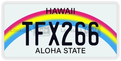 TFX266  license plate in HI