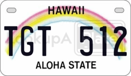 TGT512 license plate in Hawaii
