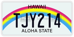 TJY214  license plate in HI